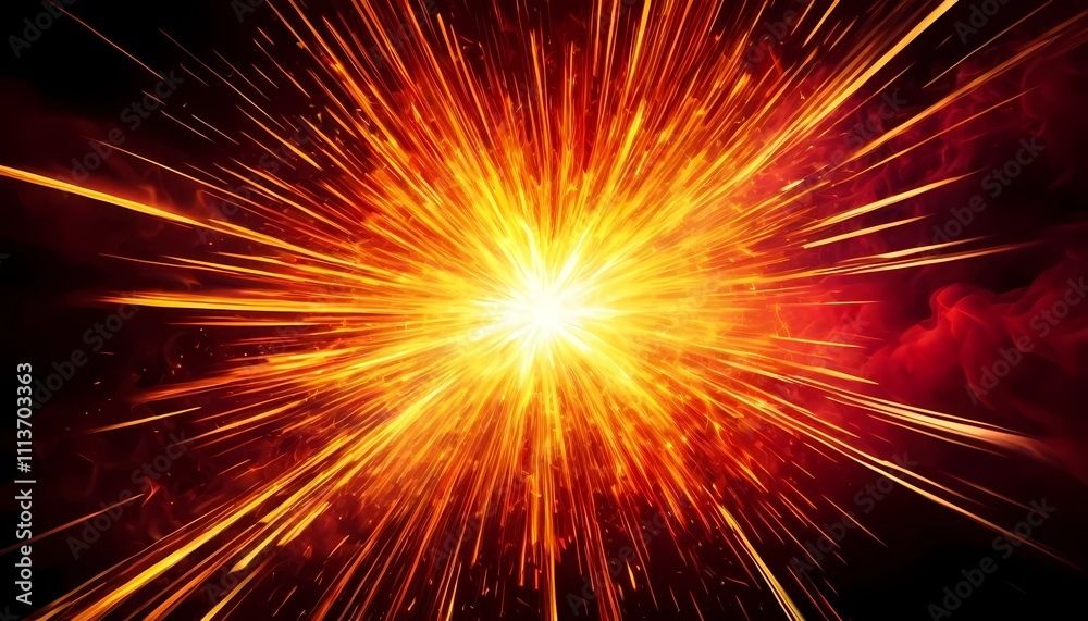 Blazing Hellfire Abstract with Fiery Center and Vivid Red-Yellow Glow