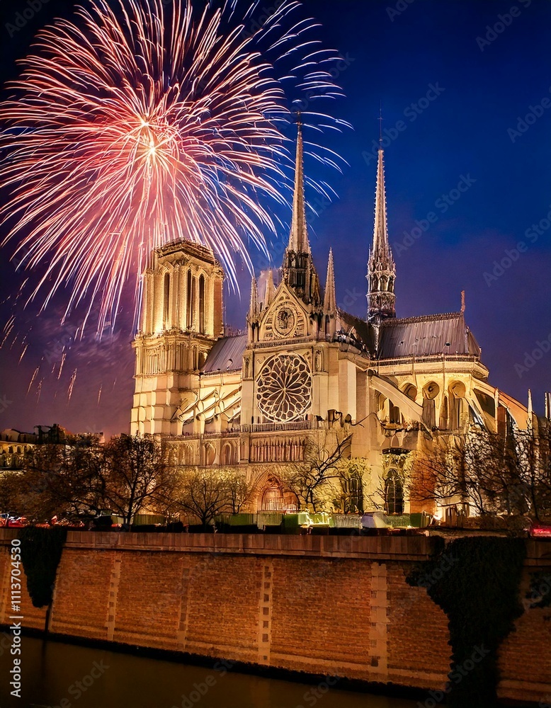 Naklejka premium Kathedrale Notre Dame und Paris, Frankreich Welterbe