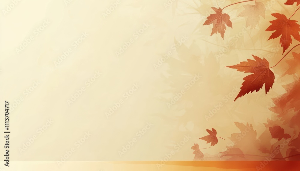 Autumn Fall Background with Maple Leaves Soft Beige Golden Colors for Thanksgiving Advertising Minimalist Studio Display Autumn Fall Background with Maple Leaves Soft Beige Golden Colors for Thanksgiving Advertising Minimalist Studio Display