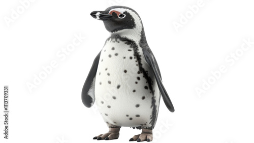 3D Rendered Charming Penguin with White Bell for Creative Projects photo