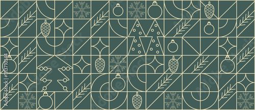 Christmas abstract Bauhaus. Geometric line pattern. Seamless pattern merry christmas and happy new year Bauhaus. Christmas abstract. Christmas geometric background.