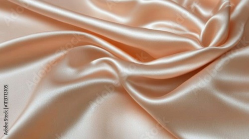 Close-Up of Draped Peach-Colored Satin Fabric