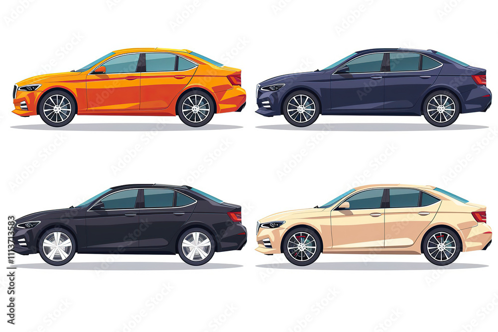Side-by-Side Comparison of Cars in Different Colors
Side-by-Side Comparison of Cars in Different Colors