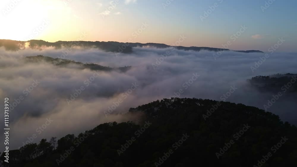 Timelapse of Fog Like Waves of the Ocean During Sunset 4k Drone Timelapse of Fog Like Waves of the Ocean During Sunset 4k Drone
