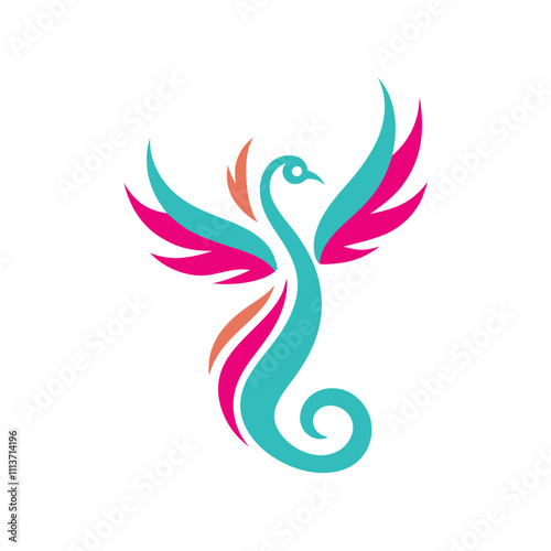 creative and unique bird logo vector illustration on white  background  photo