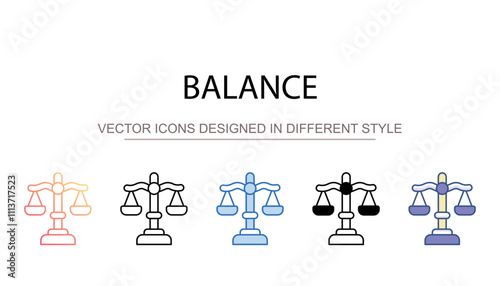Balance icon design with white background stock illustration