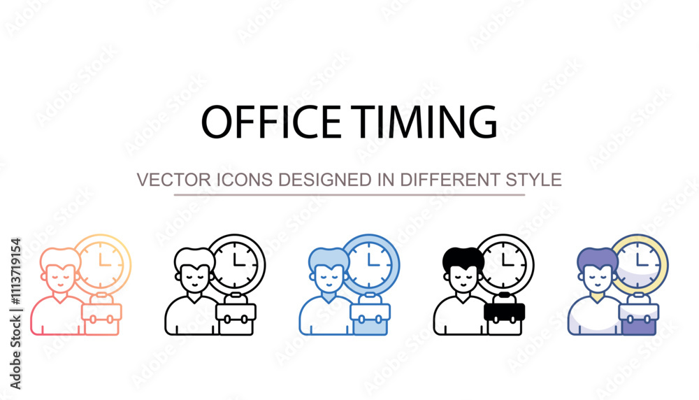 Office Timing icon design with white background stock illustration Office Timing icon design with white background stock illustration