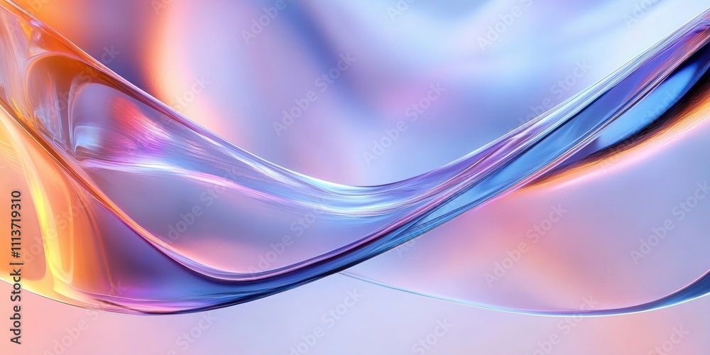 Iridescent Glass Shapes Abstract Render with Soft Gradient Lighting and Minimalist Design Iridescent Glass Shapes Abstract Render with Soft Gradient Lighting and Minimalist Design
