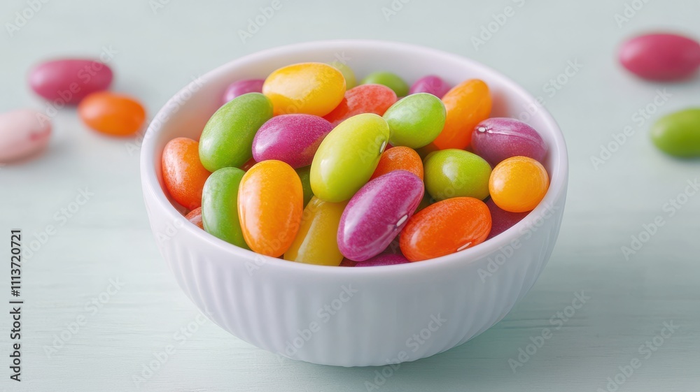 A colorful bowl filled with vibrant jelly beans in various shades, perfect for candy lovers and festive occasions. A colorful bowl filled with vibrant jelly beans in various shades, perfect for candy lovers and festive occasions.