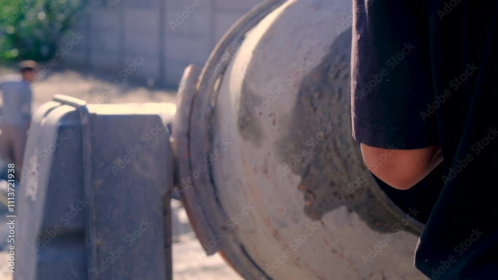 Concrete pouring, concrete works, monolith. Selective focus. Concrete pouring, concrete works, monolith. Selective focus.