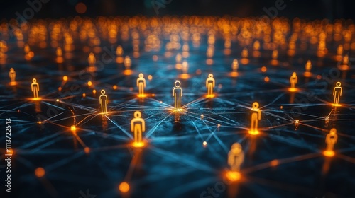 company service to recruit customers and hire concept of human resource manager hr and recruitment process managing people and business on technology digital network links worldwid