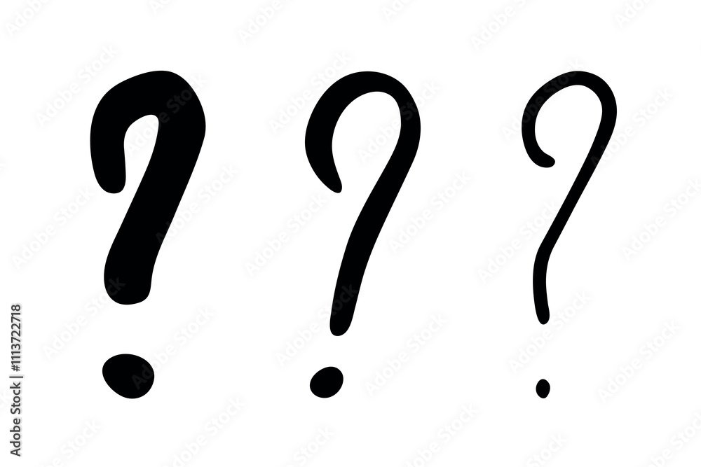 Hand drawn ink question mark illustration in sketch style. Elements for design Hand drawn ink question mark illustration in sketch style. Elements for design
