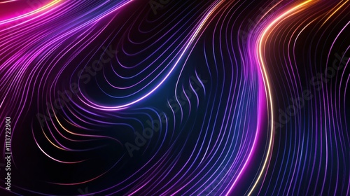 Vibrant abstract design with flowing lines in shades of pink, purple, and orange, creating a dynamic and energetic atmosphere.