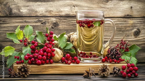 christmas tea with berries photo