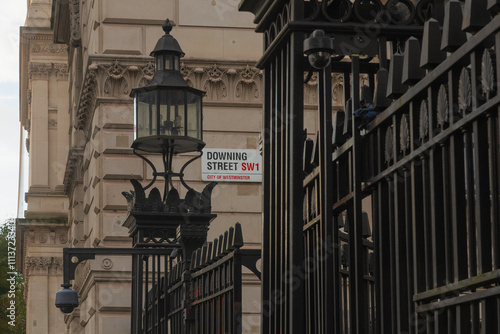 Entrance to the British Prime Minister's residence at 10 Downing Street in London