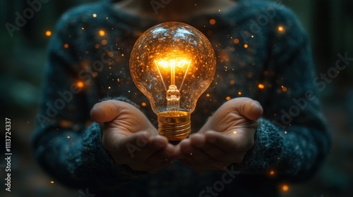 creative idea concept of idea and innovation holding light bulb idea concept with innovation and inspiration for business or education creative thinking and learnin photo