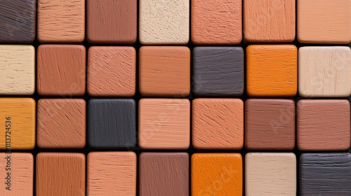 a photostock of a color palette with muted earth tones arranged in a grid, graphic inspiration 2025 photo