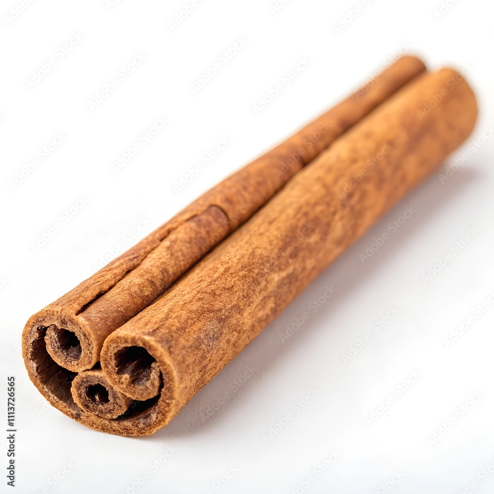 Cinnamon sticks isolated on white background
