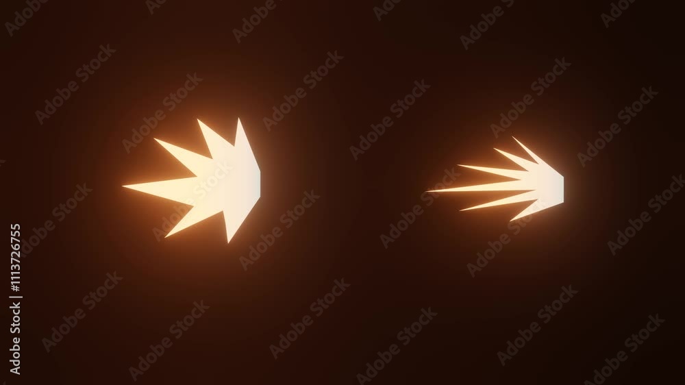 Set of simple Muzzle Flash with black background. Explosion fireball from the weapon