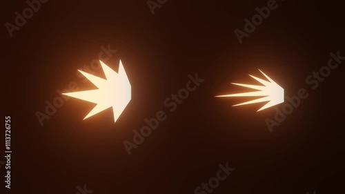 Set of simple Muzzle Flash with black background. Explosion fireball from the weapon