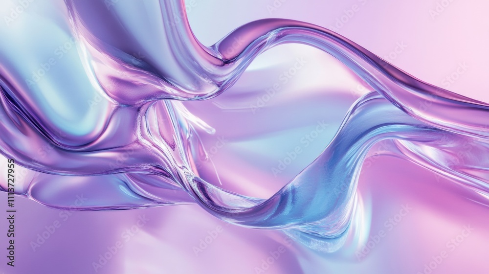 Abstract liquid waves in soft pastel tones create a soothing, ethereal atmosphere.