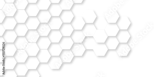 White Hexagonal Background. Luxury White Pattern. 3D Futuristic abstract honeycomb mosaic white background. geometric mesh cell texture. modern futuristic wallpaper.