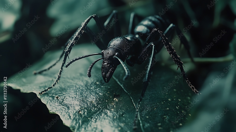 custom made wallpaper toronto digitalBlack Ant Closeup On A Dark Green Leaf