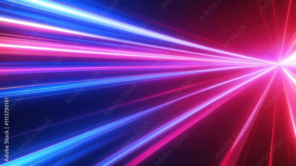 Fototapeta premium Dynamic abstract representation of vibrant blue and pink light beams creating a futuristic atmosphere.