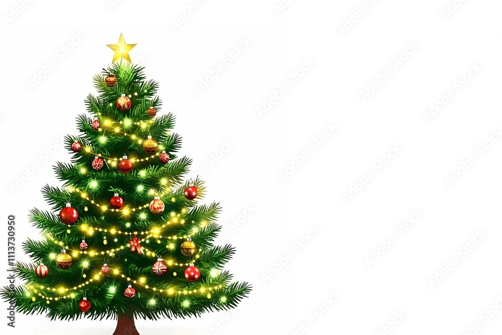 Christmas tree on white background. Place for text. Christmas tree on white background. Place for text.