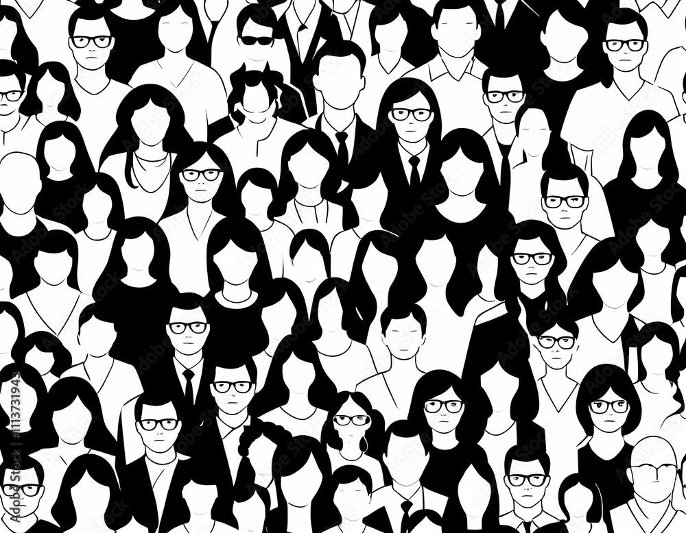 simple people icons in black and white