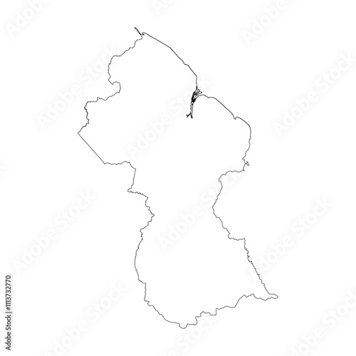 Guyana blank outline map