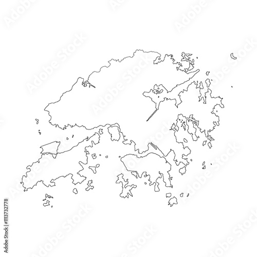 Hong Kong blank outline map