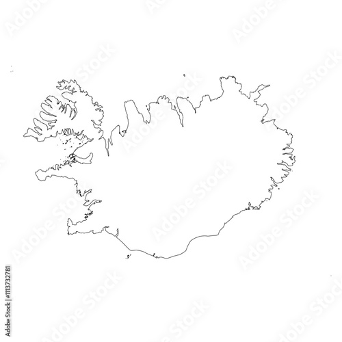 Iceland blank outline map