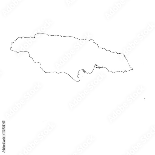 Jamaica blank outline map photo