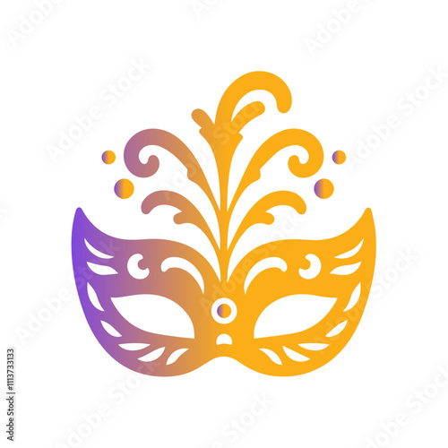 Gradient Brazilian festival Carnival mask vector illustration