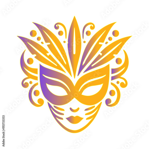 Gradient Brazilian festival Carnival mask vector illustration