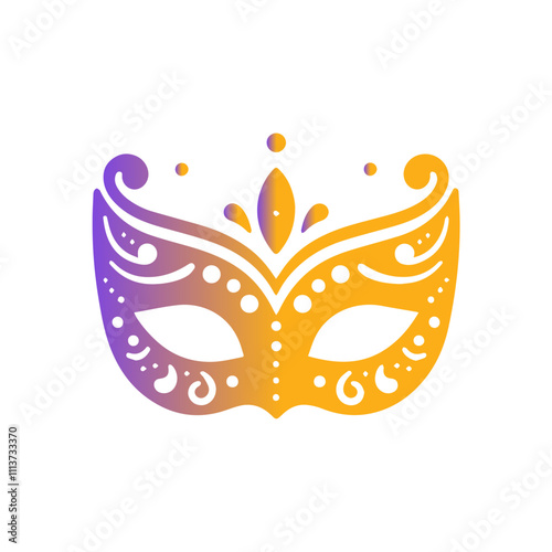 Gradient Brazilian festival Carnival mask vector illustration