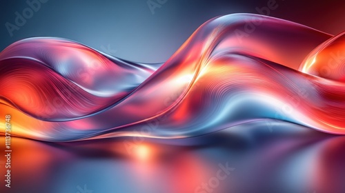 Futuristic Abstract Design with Colorful Curves and Minimalist Background