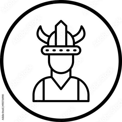Viking Man Icon Style