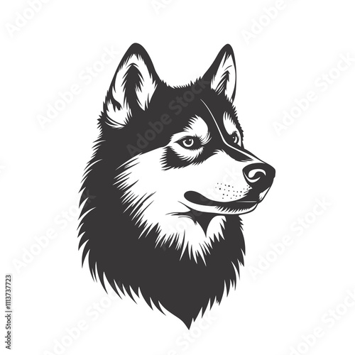 Aggressive Alaskan Malamute Dog logo