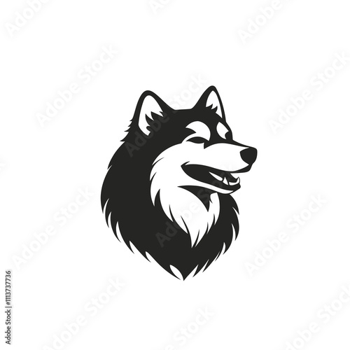 Aggressive Alaskan Malamute Dog logo