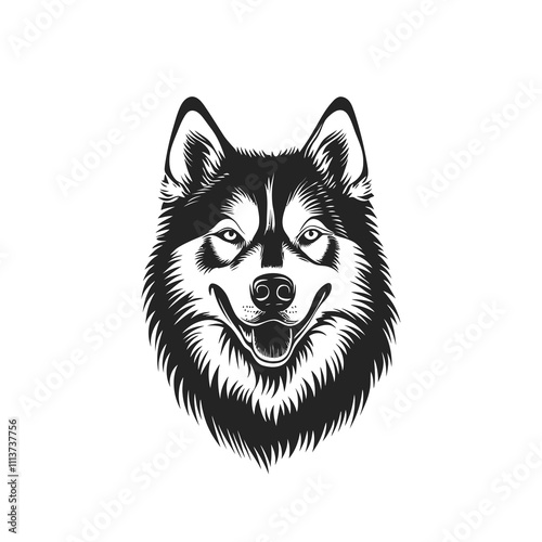 Aggressive Alaskan Malamute Dog logo