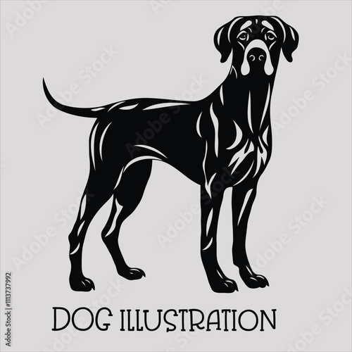 A simple Yet Elegant Black Silhouette of a shih TZU Dog Illustration
