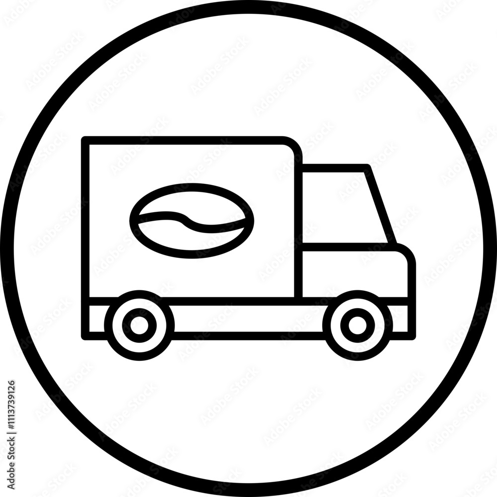 Fototapeta premium Coffee Truck Icon Style