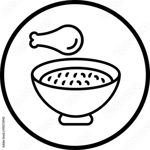Chicken Rice Icon Style