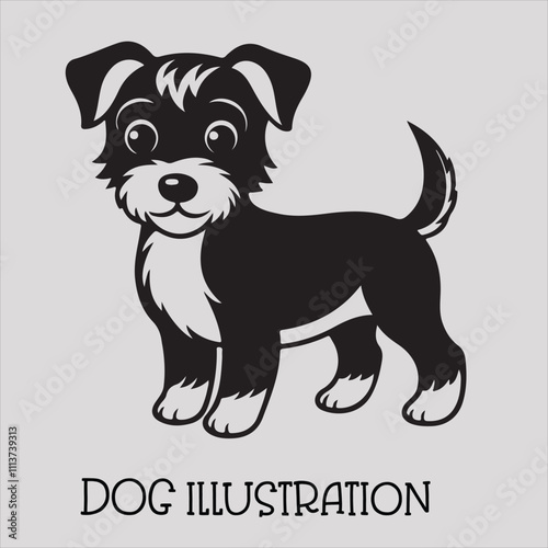 A simple Yet Elegant Black Silhouette of a shih TZU Dog Illustration