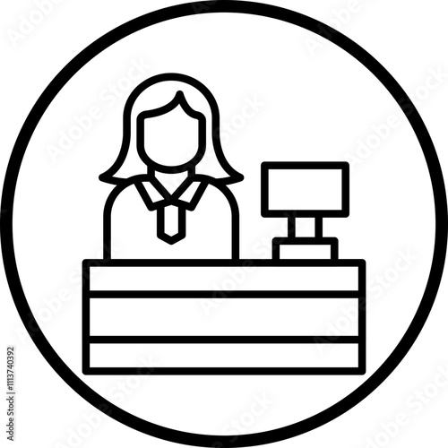 Clerk Female Icon Style