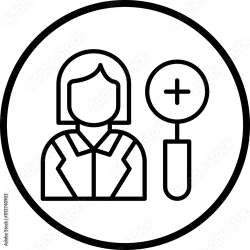 Dermatologist Female Icon Style