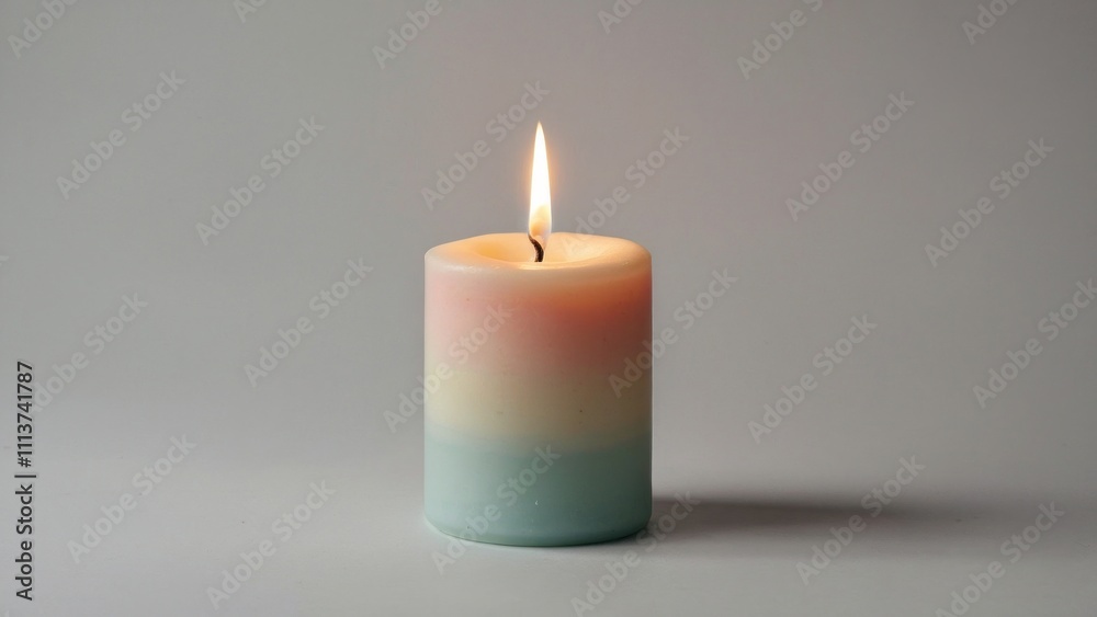 Multicolored Candle with Gradient Wax and Soft Glow Illustration Multicolored Candle with Gradient Wax and Soft Glow Illustration