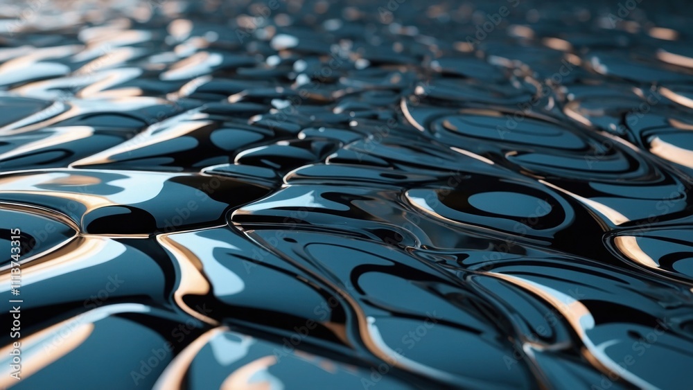 Fototapeta premium Reflective Liquid Surface with Abstract Ripples
